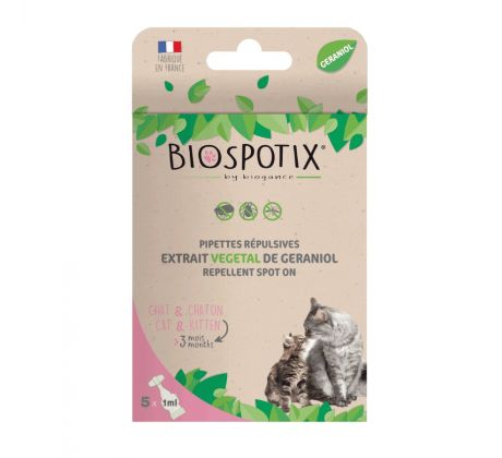 BIOGANCE Biospotix Cat spot-on s repelentným účinkom 5 x 1 ml  (od 3 mesiacov)