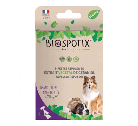 BIOGANCE Biospotix Dog spot-on L-XL s repelentným účinkom 3 x 3 ml  (nad 20 kg)