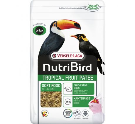 VL NutriBird Tropical Patee Premium- kompletná zmes vlhčená medom pre ovocnomilné druhy a doplnok pre papagáje a lory 1 kg