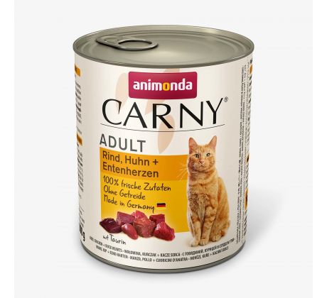 Animonda CARNY® cat Adult hovädzie,kura a kačacie srdiečka bel. 6 x 800 g konzerva