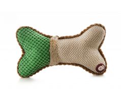 JK Plyšová kosť, 24 cm, zelená, plyšová pískacia hračka pre psov