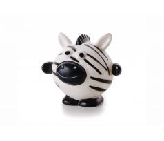 JK Vinylová lopta zebra, biela pískacia hračka pre psov, 10 cm