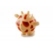 JK Vinylová lopta žirafa, béžová pískacia hračka pre psov, 10 cm