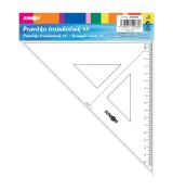 Pravítko trojuholník s ryskou 16 cm, transparentné na blistri