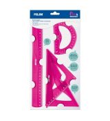 Sada pravítok MILAN Flex&Resistant (séria Acid) - ružová