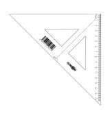 Pravítko trojuholník s ryskou 16 cm, transparentné voľne balené